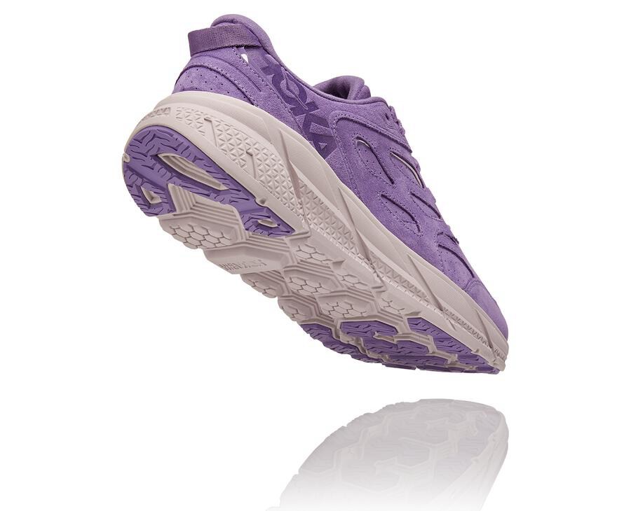 Walking Shoes Mens - Hoka One One Clifton L Suede - Purple - NKTBUSO-83